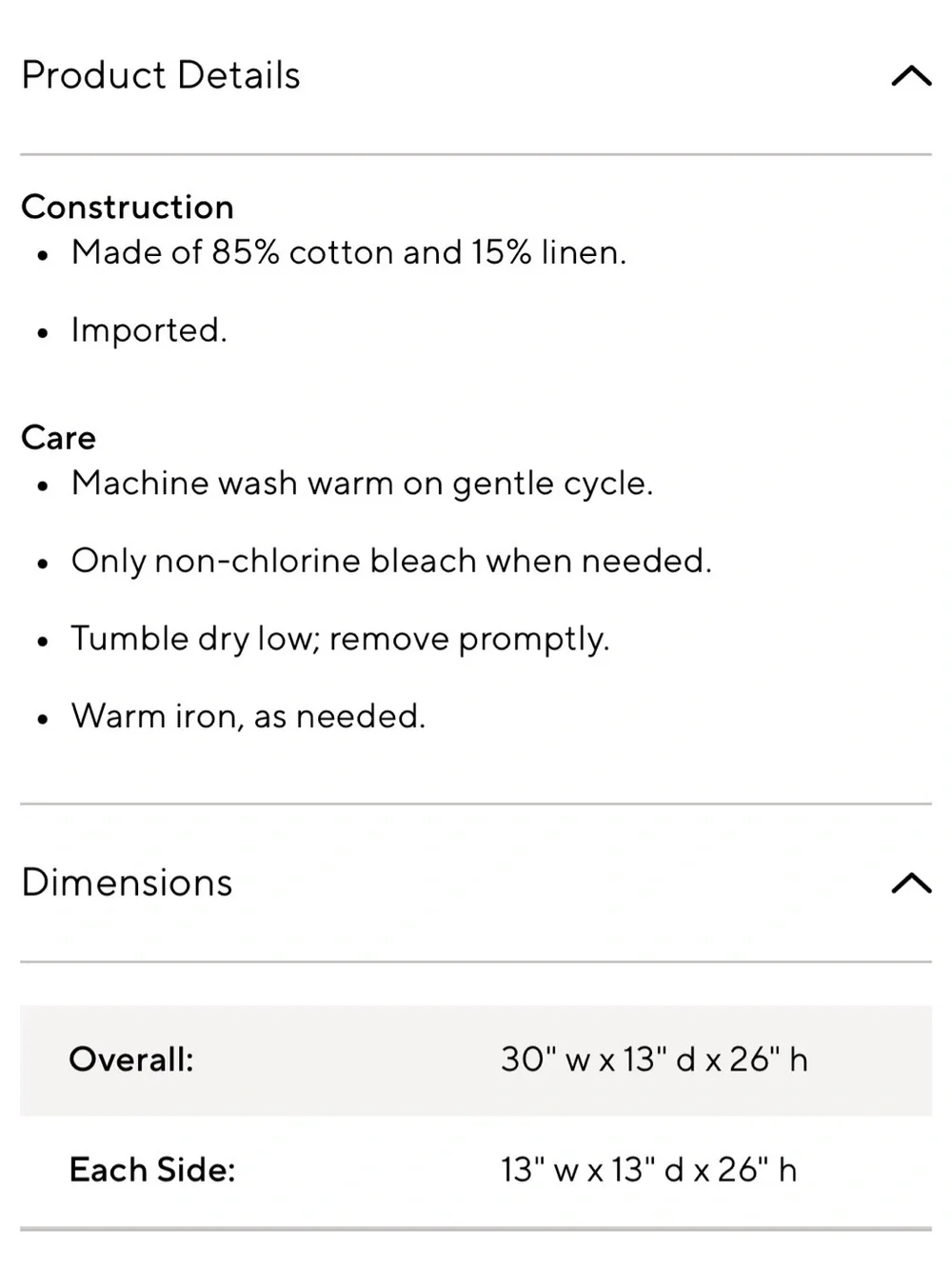 Pottery Barn double hamper replacement bag